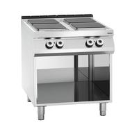 Fourneau électrique 4 plaques carrées 16 kw - soubassement ouvert - Bartscher