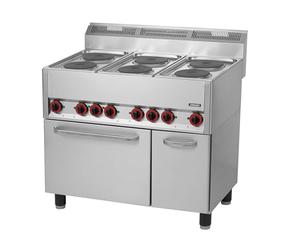 Fourneau électrique 6 feux avec four électrique ventilé GN 1/1 99 - Casselin