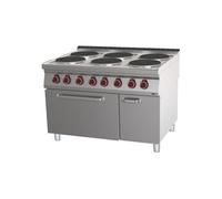 Fourneau électrique 6 feux avec four GN 2/1 SPT 90/120 21 E Redfox