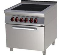 Fourneau électrique avec four électrique statique GN 2/1 4x feu 400 V SPLT 90/80 21 E Redfox