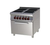 Fourneau électrique avec four électrique statique GN 2/1 4x feu 400 V SPQT 90/80 21 E Redfox