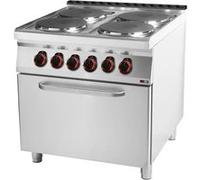 Fourneau électrique avec four électrique statique GN 2/1 4x feu 400 V SPT 90/80 21 E Redfox