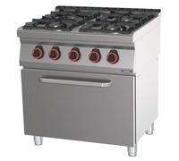 Fourneau gaz 4 feux avec four électrique ventilé GN 1/1 80 - Casselin