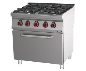 Fourneau gaz 4 feux avec four électrique ventilé GN 1/1 80 - Casselin