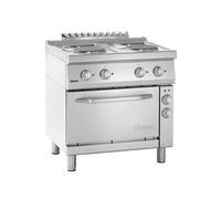 Fourneau inox électrique 4 feux, sur four électrique 3 x GN 1/1, 14 000 W, 400 V - TRI Bartscher