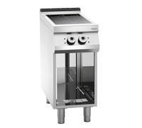 Fourneau inox électrique à induction 2 feux, sur support ouvert, 10 000 W, 400 V - TRI