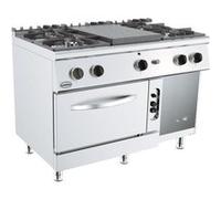 Fourneau Plaque Coup de Feu Gaz avec Four Gamme 700 4 Plaques Combisteel 1 G