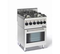 Fourneau sur four à gaz 4 feux vifs 19,0 kW - four électrique multifonction 2,2 kW - Bartscher