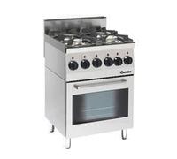 Fourneau sur four à gaz 4 feux vifs 19,0 kW four électrique multifonction 2,2 kW Bartscher 1 G