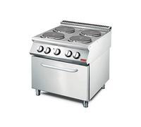 Fourneau sur four électrique 4 plaques - four électrique statique - Gastro M - - Acier inoxydable 800x700x850mm NC