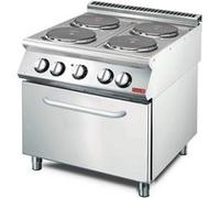 Fourneau sur four électrique 4 plaques - four électrique statique - Gastro M - - Acier inoxydable 800x700x850mm NC