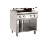 Fourneau sur meuble à induction 4 foyers 20 kW soubassement ouvert