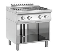 Fourneau sur meuble à induction 4 foyers - 20 kW - soubassement ouvert - Bartscher