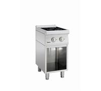 Fourneau sur meuble vitrocéramique 2 zones radiantes L400xP700xH850 900 soubassement ouvert Bartscher 1