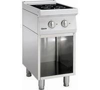 Fourneau sur meuble vitrocéramique 2 zones radiantes L400xP700xH850 900 soubassement ouvert Bartscher 1