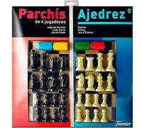 Fournier Double Planche De Parcours Et D'échecs De 40x40 Cm Pour 4 Joueurs Planche De Jeu Golden Golden One Size