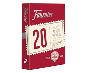 Fournier F21002- Jeu de Carte de Poker Espagnol N°20, 55 Cartes, Assortiment de Couleurs, Bleu ou Rouge