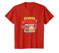 Fournisseur de Carburant Scolaire : appréciation du Personnel de la cafétéria T-Shirt, Enfant, Rouge, 4 Ans