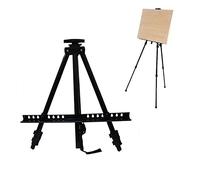 Fournitures Artisanales d'artiste, chevalet de Peinture, présentoir en Fer télescopique Noir, Portable, Pliable, pour Croquis en Plein air