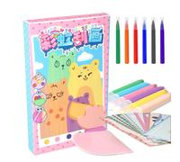 Fournitures artistiques pour 6-8 | 35 pièces Kit d'art Arc-en- Livre à gratter pour - Set de Peinture pour, Cahier à gratter pour stimuler l'inspiration pour Les Voyages