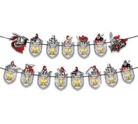 Fournitures D'anniversaire Médiévales - Décorations De Fête Médiévales - Bannière D'anniversaire Pour Chevalier Et Dragon - Décoration De Fête