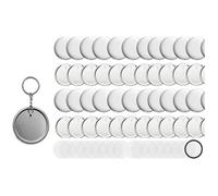 Fournitures de boutons métalliques 44 mm/58 mm, 100 ensembles de pièces vierges for badges, porte-clés, base en plastique/métal for presses Pour la production artisanale(100PCS Iron 58MM)