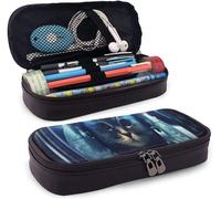 Fournitures De Bureau Écriture Trousses Navy And Orange Clover Pencil Case Holder Large Capacity Pencil Pouch Stationery Organizer With Zipper For School Office,Multifunction Cosmetic Makeup Bag