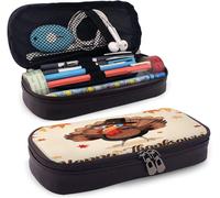 Fournitures De Bureau Écriture Trousses Synthetic Leather Pencil Case Halloween Cat's Shadow In The Moonlight Pen Pouch Holder Zippered Pen Pouch Pencil Holder Case For School Work Office