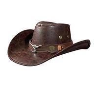 Fournitures de cadeau de Nouvel An Chapeau de cowboy occidental Jazzs Chapeau multi-usages Ornement Ménage Adultes Mâle Femme Adulte Taille Adulte Chapeau de Cowboy en feutre avec un rond blanc