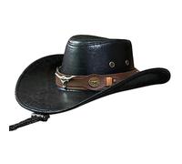 Fournitures de cadeau de Nouvel An Chapeau de cowboy occidental Jazzs Chapeau multi-usages Ornement Ménage Adultes Mâle Femme Adulte Taille Adulte Chapeau de Cowboy en feutre avec un rond blanc