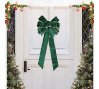 Fournitures de décoration de Noël avec pendentif en forme de nœud en flanelle, convient pour les événements intérieurs et extérieurs (vert)