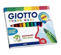 Fournitures De Dessin - Giotto - Turbo-Maxi - 12 Couleurs Lavables - Pointe Bloquée - À Partir De 3 Ans