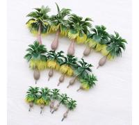 Fournitures de diorama paysager, 15 pièces modèle de palmiers, paysage tropical, train, architecture, diorama, décoration d'arbre, accessoires de plantes artificielles pour la maison