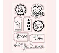 Fournitures de fabrication de cartes, modèles de scrapbooking, 11 x 16 cm avec mot espagnol « Love You » pour la Saint-Valentin, tampon transparent en silicone pour scrapbooking, décoration d'album