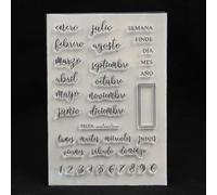 Fournitures de fabrication de cartes, modèles de scrapbooking, 11 x 16 cm, mois espagnol, numéro de semaine, artisanat - Tampon en silicone transparent pour scrapbooking, album photo, feuille de