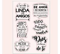 Fournitures de fabrication de cartes, modèles de scrapbooking, 12 x 17 cm, phrase commune, espagnol, espagnol, mot, transparent, tampon en silicone transparent pour scrapbooking, décoration d'album
