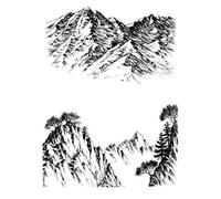 Fournitures de fabrication de cartes pour scrapbooking, 11 x 16 cm, motif maison de montagne, arbres, paysage de rivière, tampons transparents pour scrapbooking, fabrication de cartes en papier, album