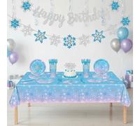 Fournitures de fête d'anniversaire congelées, assiettes flocon de neige, serviettes, tasses, nappe, bannière, ballons en aluminium de neige, décorations du pays des merveilles 20pcs Napkins