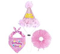 Fournitures de fête d'anniversaire pour chien - 62 x 42 x 42 cm - Bandana mignon pour chiot, robe, chapeau, jupe tutu | Tenue de fête d'anniversaire pour adultes, amoureux, famille, amis, femmes, robe