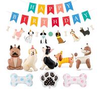 Fournitures de fête d'anniversaire pour chien avec ballons en forme d'os et empreintes de pattes - Bannière d'animaux - Décorations d'anniversaire pour fête d'anniversaire