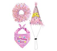 Fournitures de fête d'anniversaire pour Chien - Costume Bandana Mignon pour Chiot, Chapeau, Fournitures d'anniversaire pour Adultes, familles, Amis, Femmes, Hommes