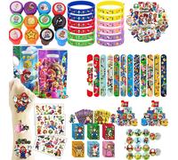 Fournitures de fête d'anniversaire pour enfants Super Mario Bros, masques réutilisables, bracelets à claquer, sacs en papier, porte-clés, sacs cadeaux, décorations de bagues 1pcs Tattoo stickers