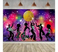 Fournitures de Fête Disco, Toile de Fond de Danse Grand Tissu 70s 80s 90s, Photographie d'anniversaire Néon Nuit Vintage Let's Glow Crazy Shining Fond de Photomaton