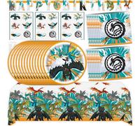 Fournitures de fête « How To Train Your Dragon » pour 16 ans - Décorations d'anniversaire avec nappe, bannière, assiettes, serviettes, tatouages, liste de contrôle - Sous licence officielle