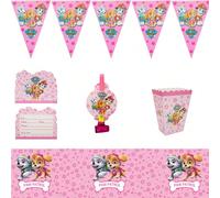 Fournitures de fête thème Paw Patrol, décoration et scène de mise en place, parfaits pour les fêtes et les cadeaux de vacances, décoration d'anniversaire de fête foraine (style aléatoire, couleur aléa