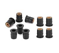 Fournitures de Moto Insérez L'écrou en Caoutchouc (écrou Aveugle en Caoutchouc) M6 Écrous de Puits, écrous D'expansion 10PCS Écrous de Puits M6x0.8mm Laiton Captif en Caoutchouc