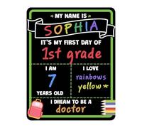 Fournitures de rentrée scolaire double face 30 x 20 cm pour le premier jour de la maternelle, enseigne en ardoise scolaire, posters de mathématiques