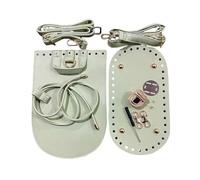 Fournitures de sacs en crochet faites à la main avec sangle réglable, base en cuir PU et base inférieure pour créer un composant de sac à dos, Vert menthe