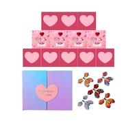 Fournitures de Saint-Valentin - Boîte rebondissante pliable pour la Saint-Valentin, boîte d'enveloppe rouge pour proposition d'anniversaire Confession Graduation Partenaires petits amis copines