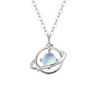 Fournitures Perceuse Boîte Kits Silver Color Creative Blue Zircon Planet Stud Earrings & Necklaces Sets Wedding Jewelry Fournitures Moule Perles Outil Cintreuse Bijoux (GD2, One Size)